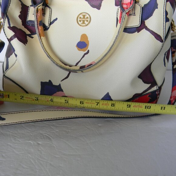 TORY BURCH ROBINSON ALPINE FLORAL SATCHEL CROSSBODY LEATHER BAG - Picture 2 of 9